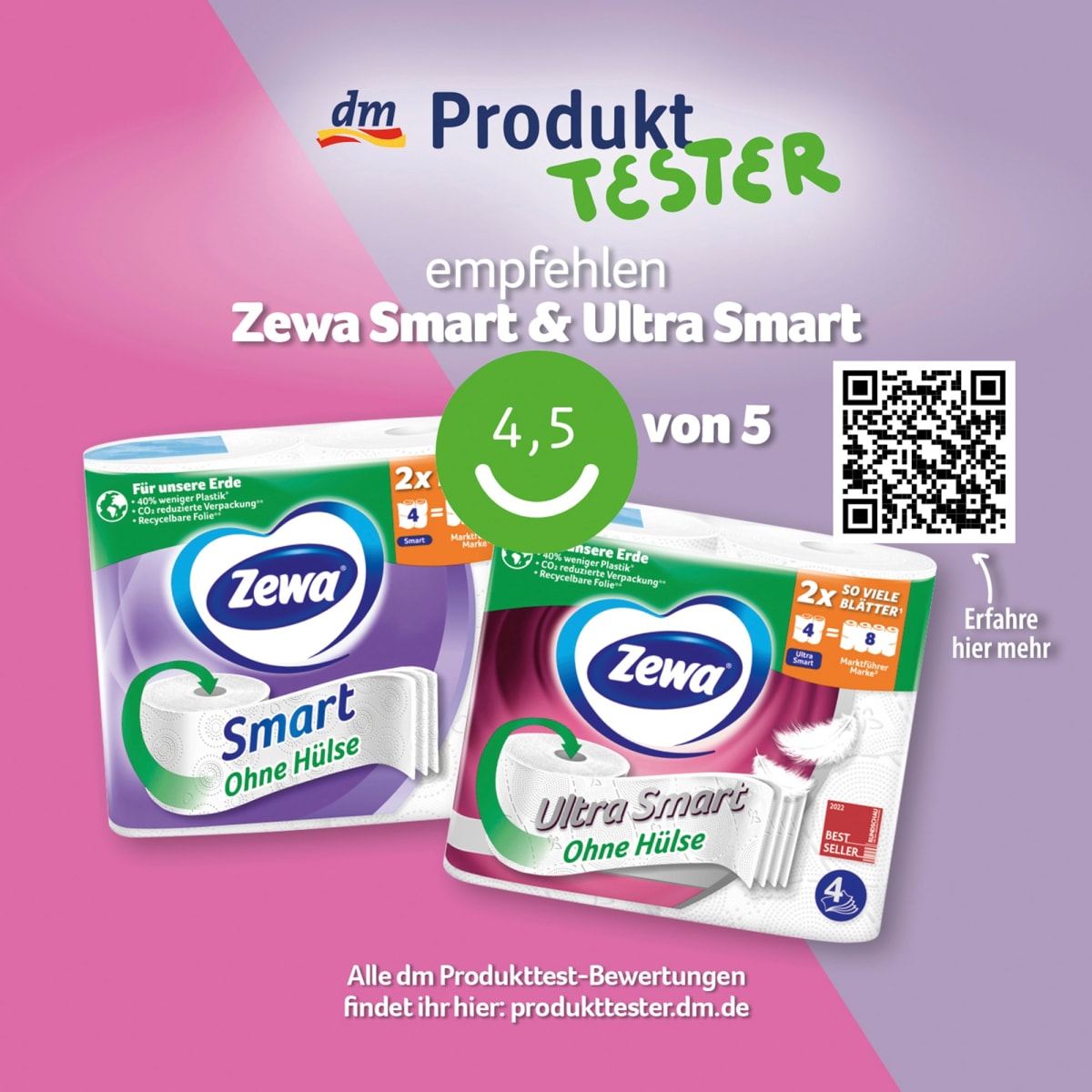 Toilettenpapier Ultra Smart 4-lagig (4x280 Blatt), 4 St