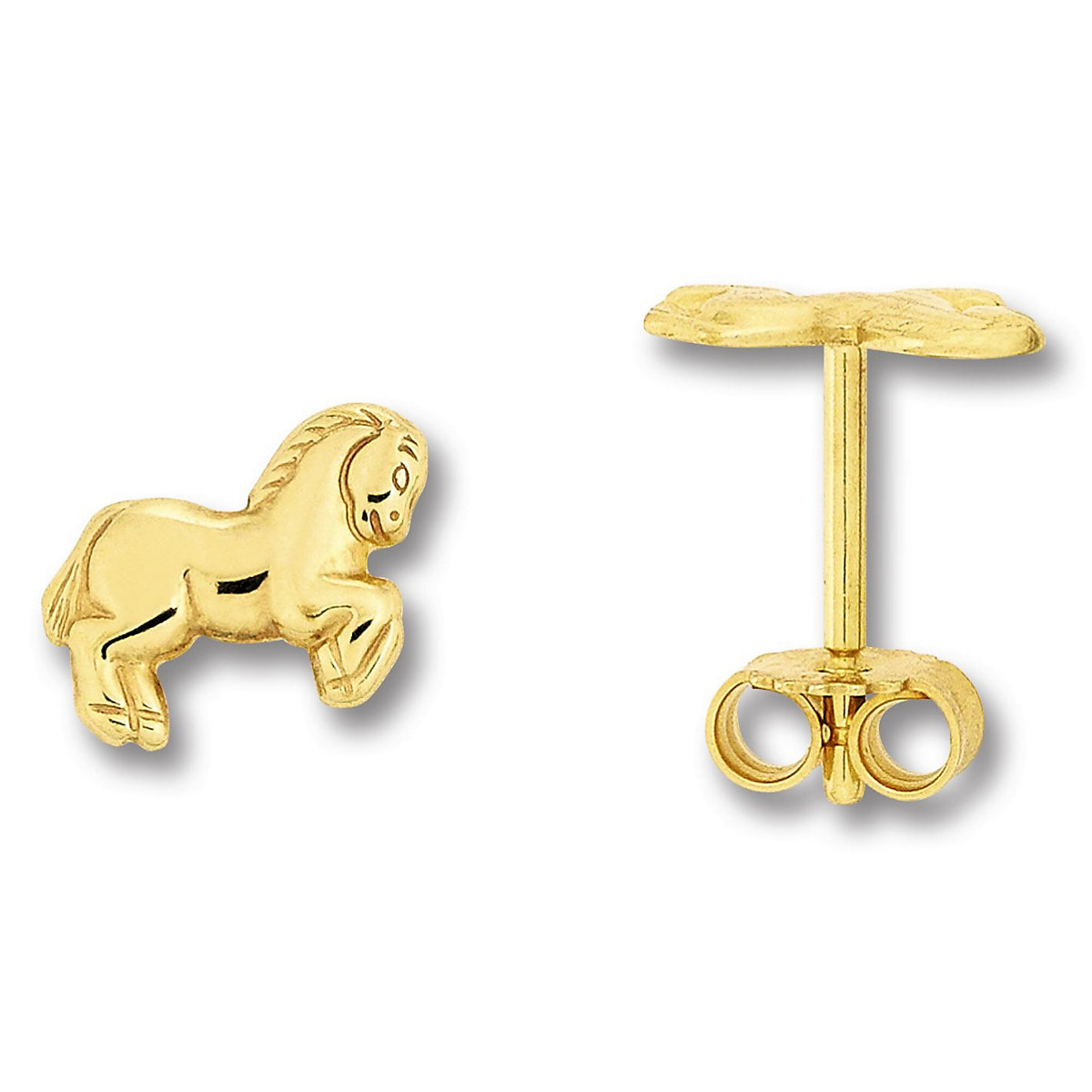 Pferd Ohrringe   Ohrstecker aus 333 Gelbgold Ohrstecker für Kinder