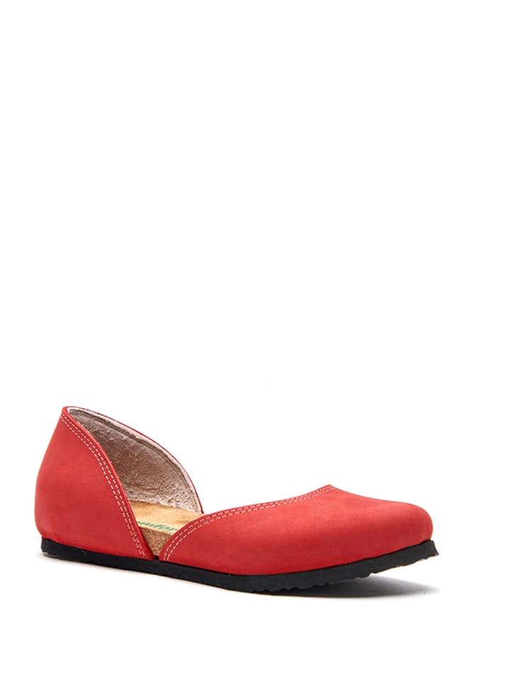 Comfortfusse Leder-Ballerinas in Rot günstig kaufen