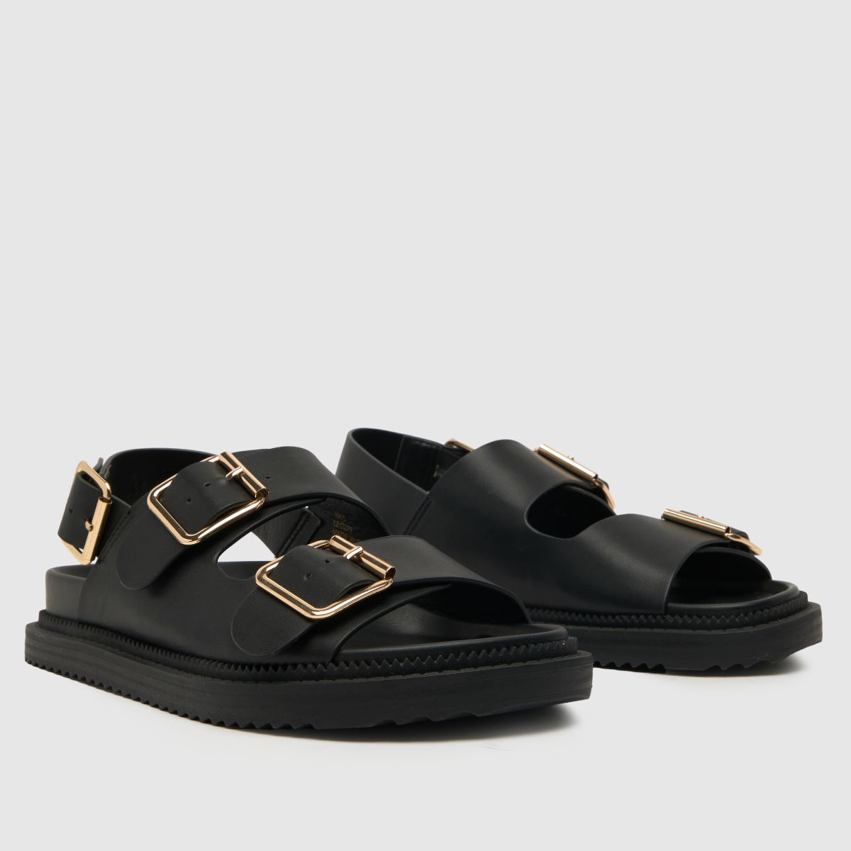 Schuh Talbot dupla csatos szandál fekete színben