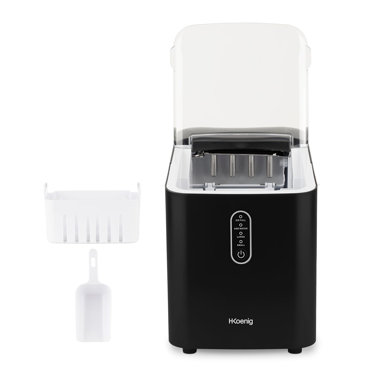 H.Koenig KUB14 Eiswürfelbereiter, 12kg in 24h, 2 Eiswürfelgrößen, Automatisch, Elektrisch