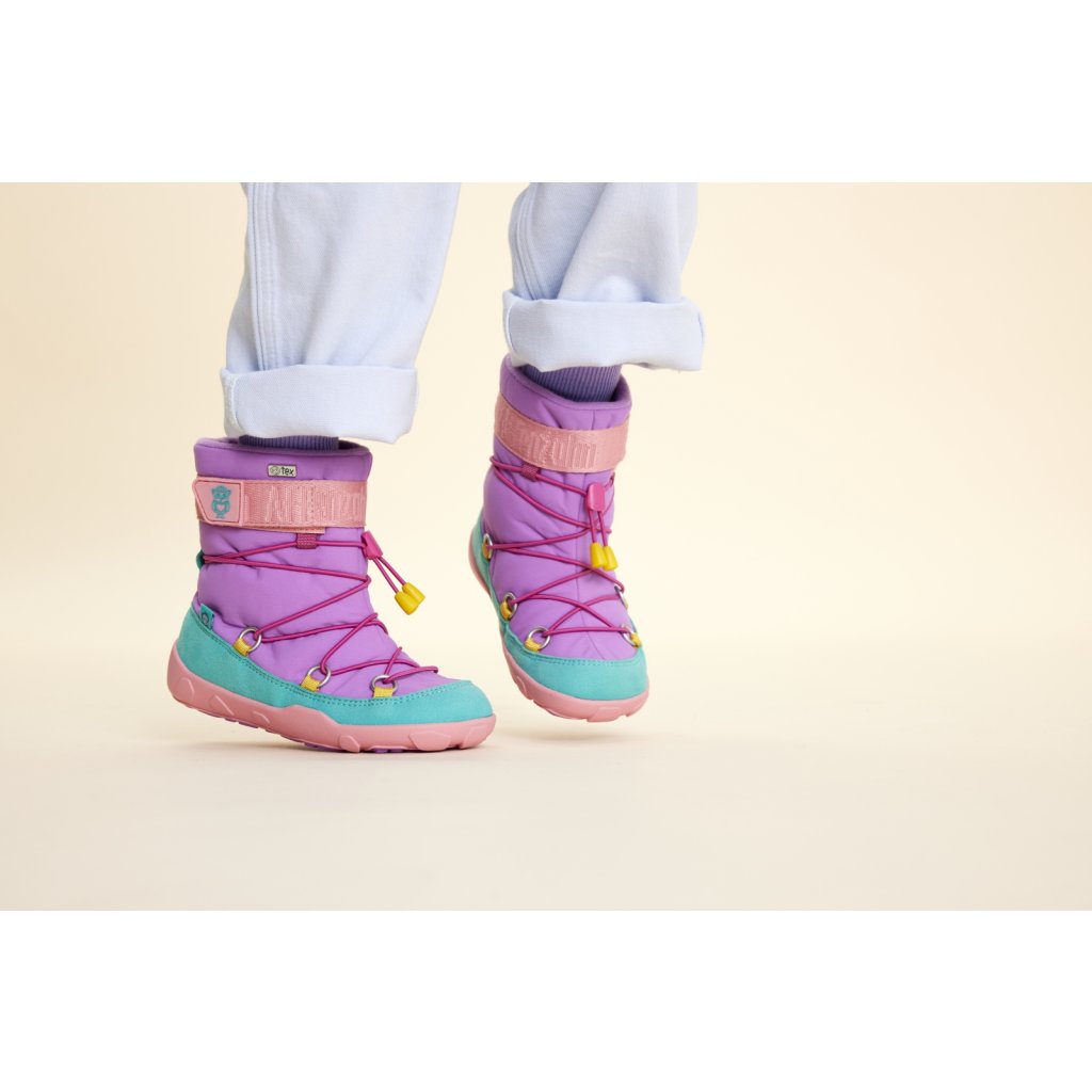 Affenzahn Schneestiefel Vegan Snowy Eule Pink Winterbarfußschuhe