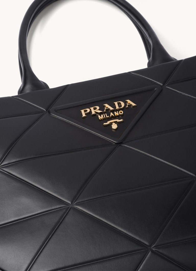 Geantă mare din piele cu logo-ul Prada