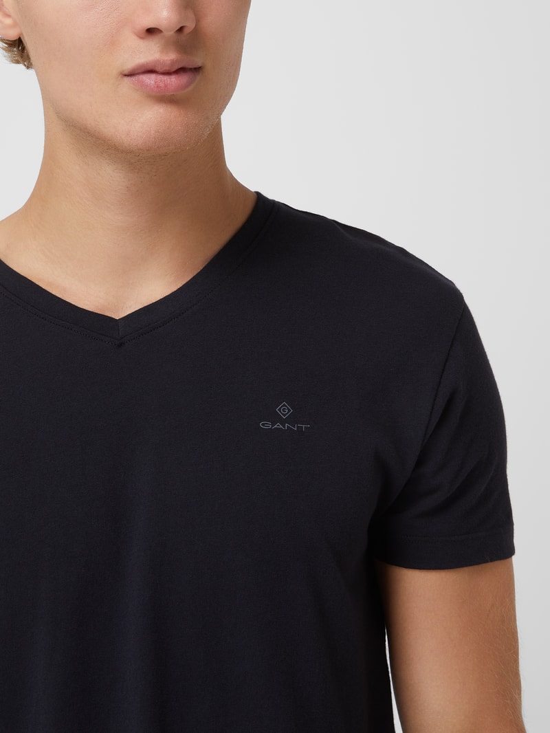 T-Shirt aus Baumwolle im 2er-Pack in schwarz