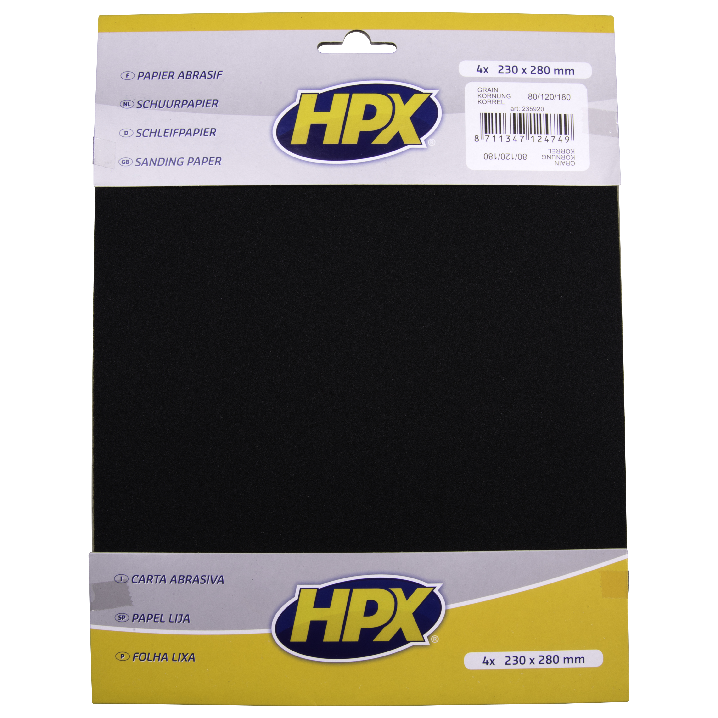 Trockenschleifpapier sortiert von HPX, 4 Stück - ATU