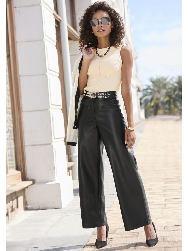 LASCANA Hüftgürtel in schwarz / beige günstig kaufen