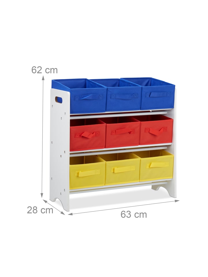 relaxdays Kinderregal in Bunt - (B)63 x (H)62 x (T)28 cm günstig kaufen onesize