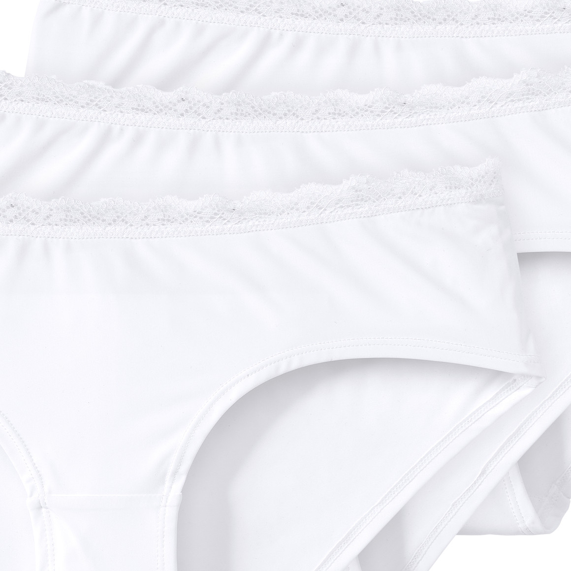 3 Damen Pantys mit Spitzenbund