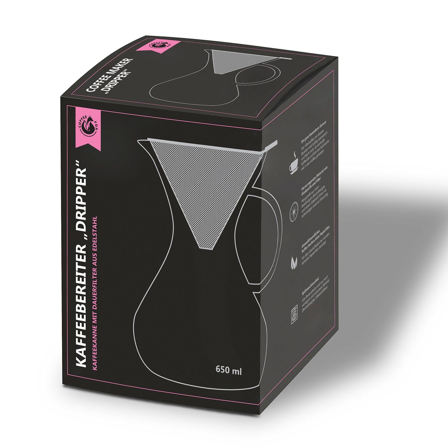 Coffee Fox Kaffeebereiter Kaffeezubereiter mit Dauerfilter, Pour Over