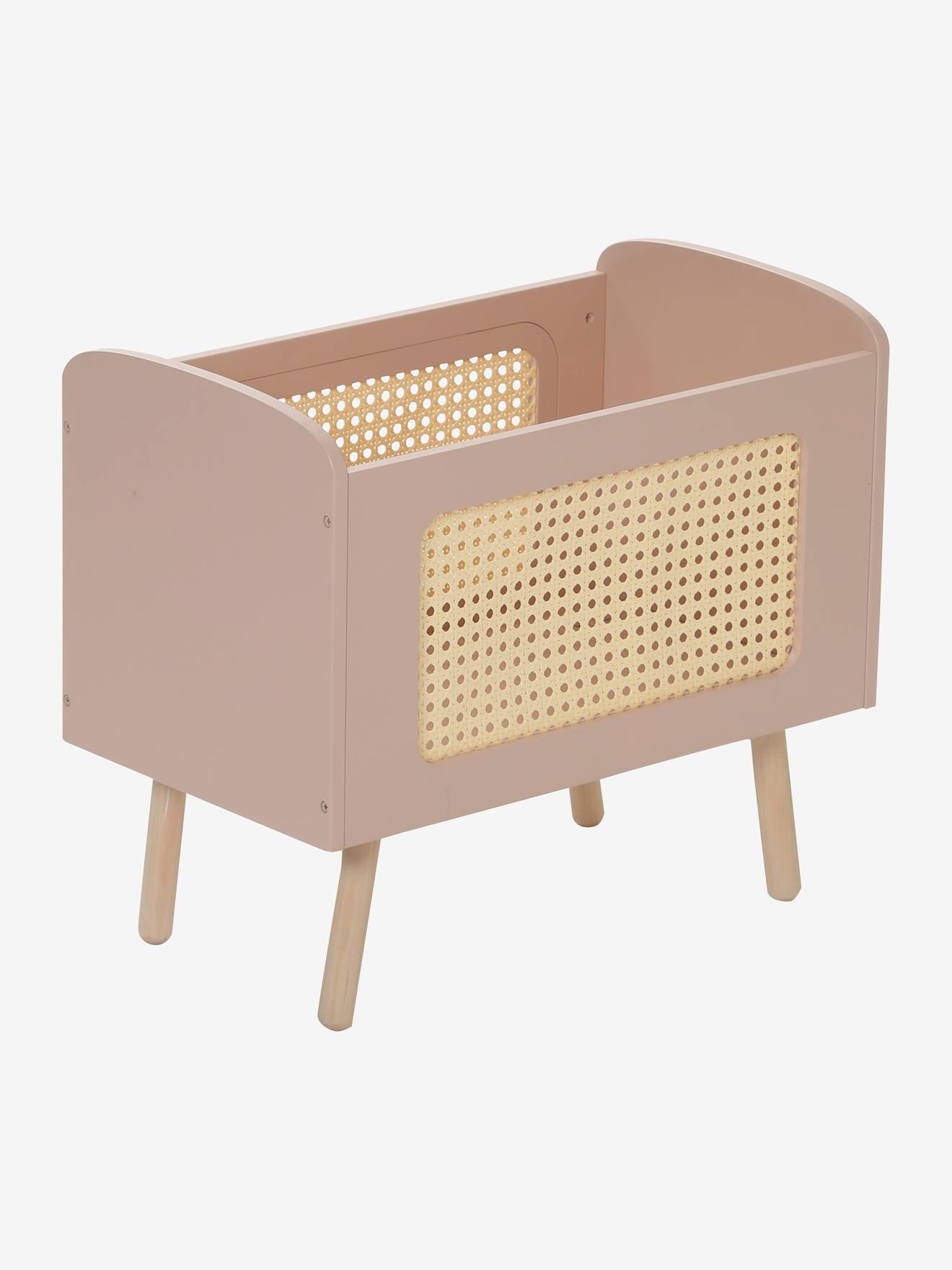 Lit poupon en bois FSC® et cannage POÉSIE multicolore