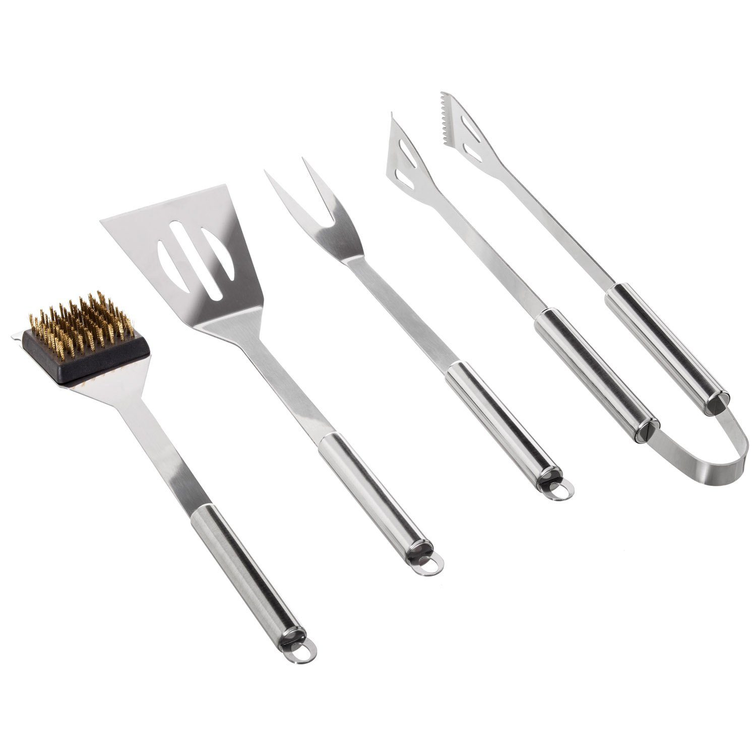 Goods+Gadgets Grillbesteck-Set Edelstahl Profi Grillbesteck-Set Grill-Koffer, (5 tlg), BBQ Besteck Grillkoffer Zubehör
