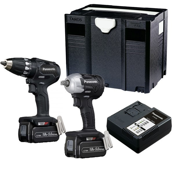 Panasonic EYC232LJ2G Comboset Akku EY74A3 ja Säleporakone EY75A8 18 V 5.0 Ah Li-ion -akku systeemissä