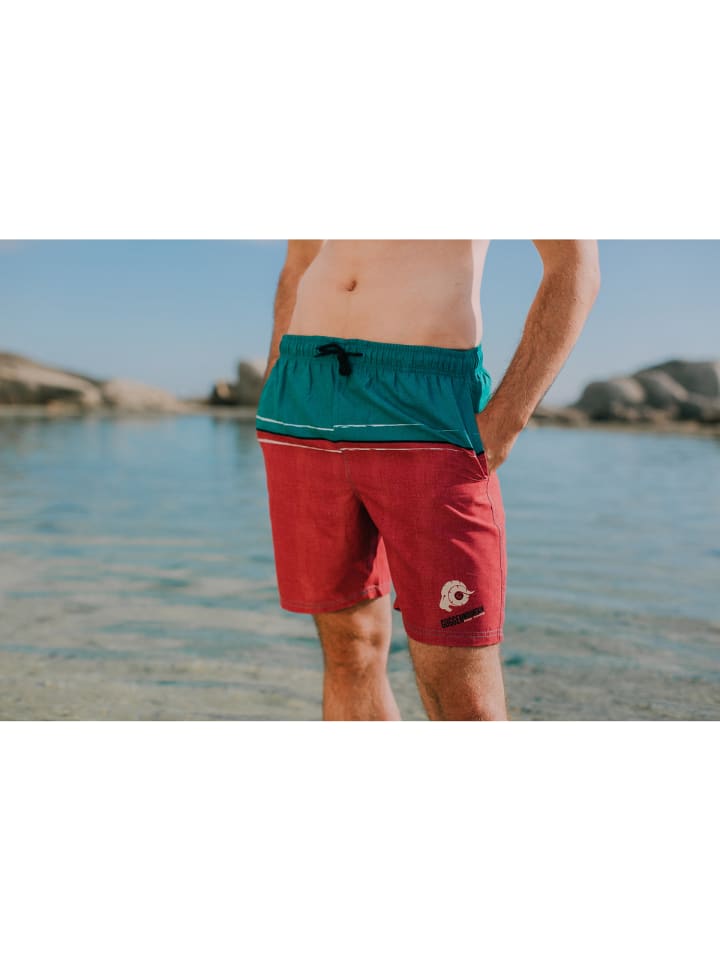 GUGGEN MOUNTAIN Badehose für Herren in rot in rot günstig kaufen