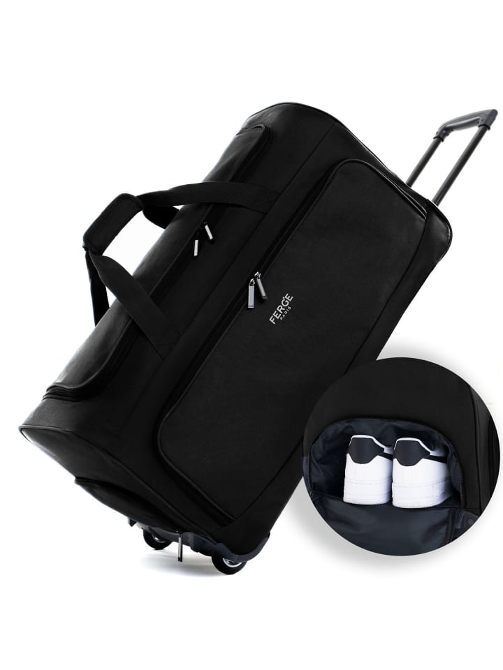 FERGÉ Reisetasche mit Rollen wasserabweisend Reisetasche mit Rollen groß Paris in schwarz günstig kaufen onesize