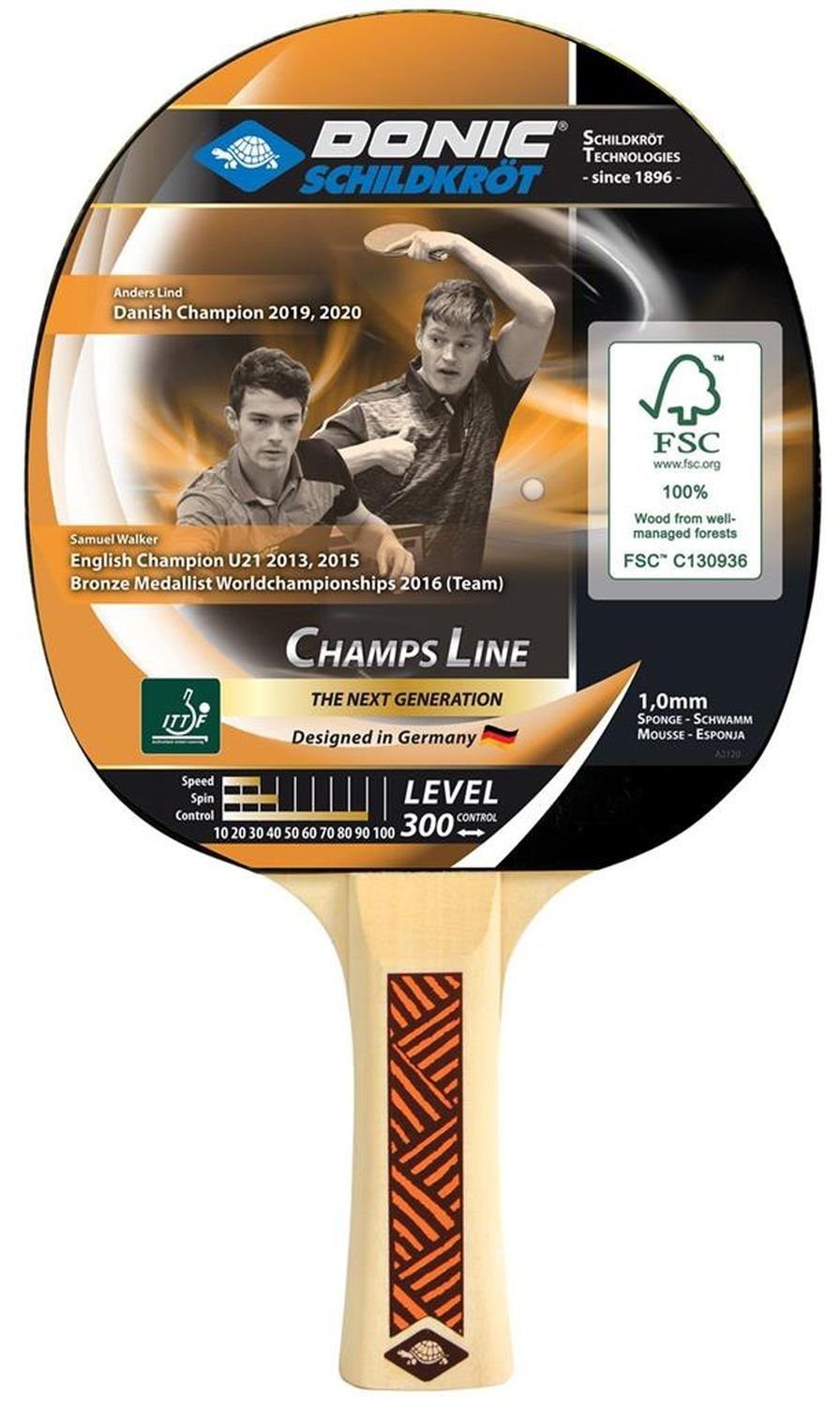 Donic-Schildkröt Tischtennisschläger Champs Line 300, Tischtennis Schläger Racket Table Tennis Bat