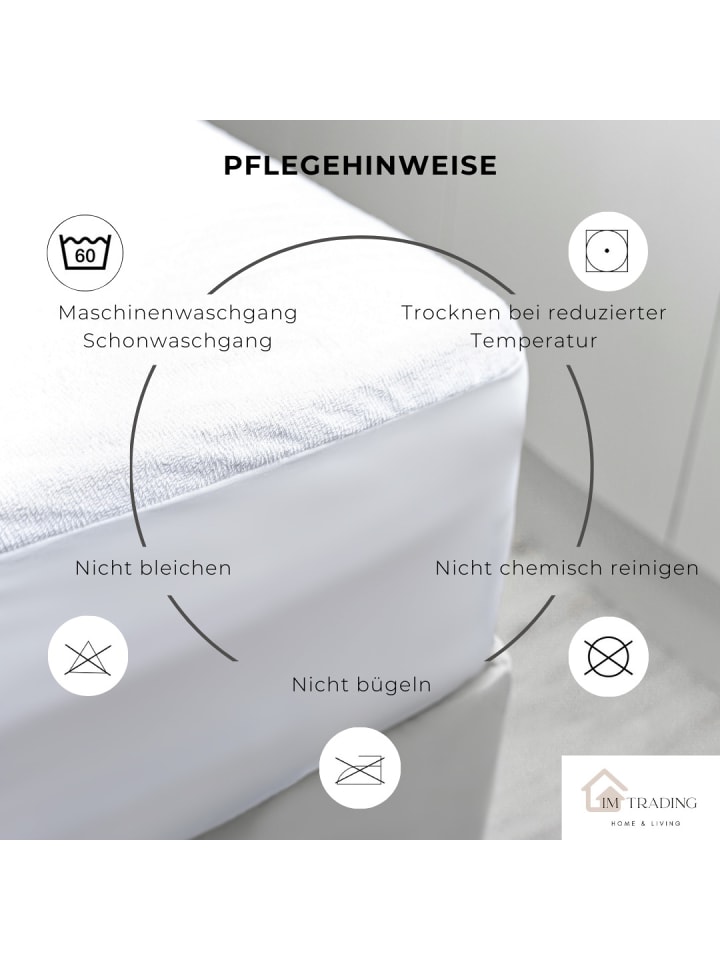 COFI 1453 Matratzenschoner 100x200cm mit   25 cm Rundumgummizug Matratzenauflage in Weiß günstig kaufen