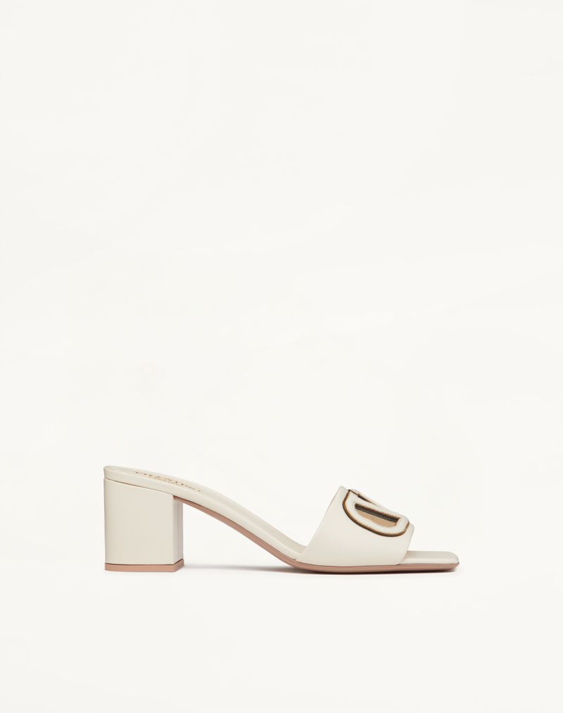 Slide Vlogo Cut-Out Sandal in Calfskin 60mm