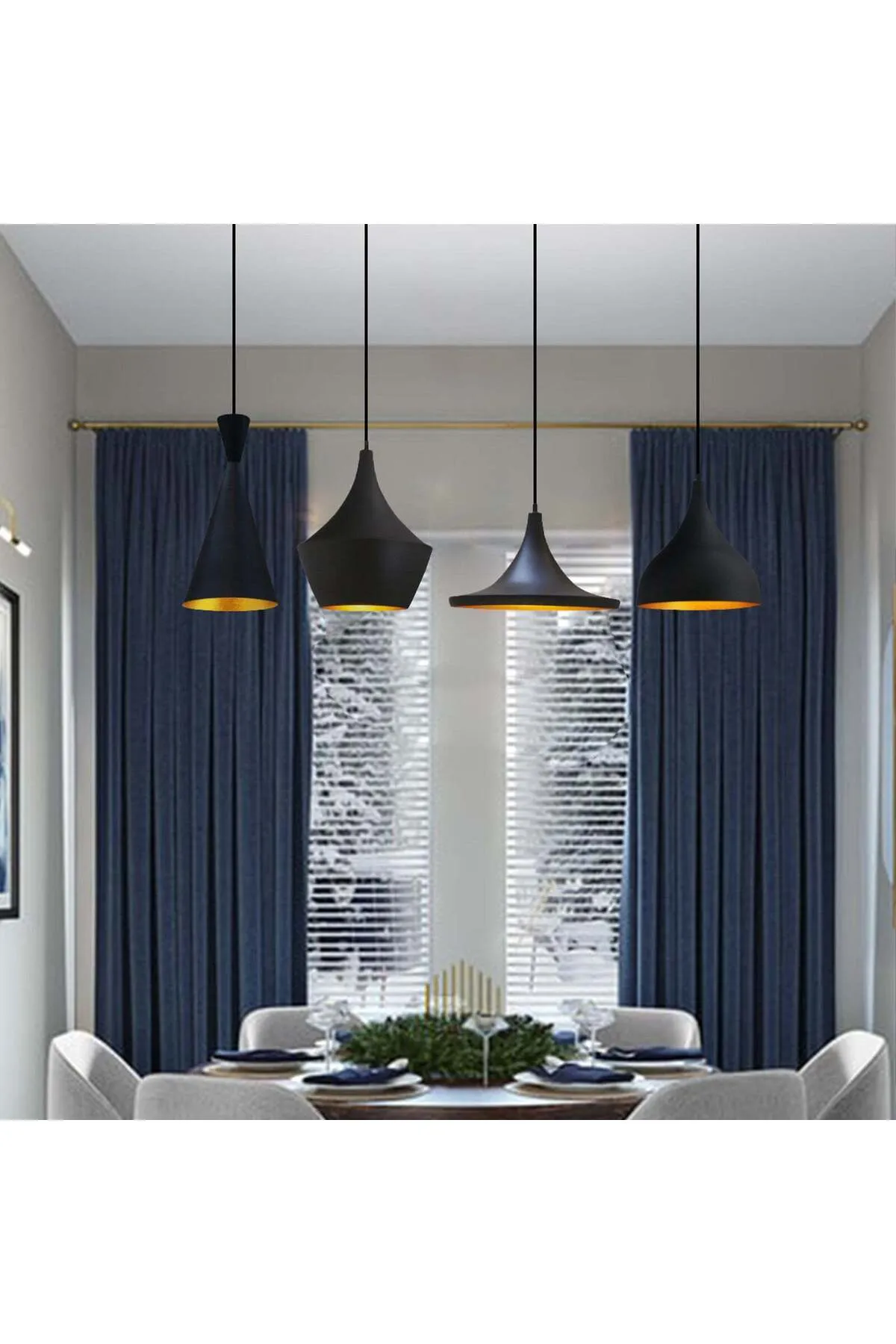Bamyum  Esstischlampe Hängend 4 Flammig Pendelleuchte Set aus 2-3-4 Pendellampen Hängelampe Pendelleuchte