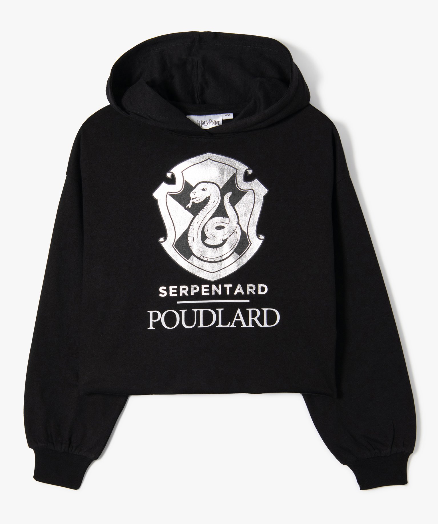 Sweat fille à capuche coupe courte avec motif Serpentard - ... vert | GEMO