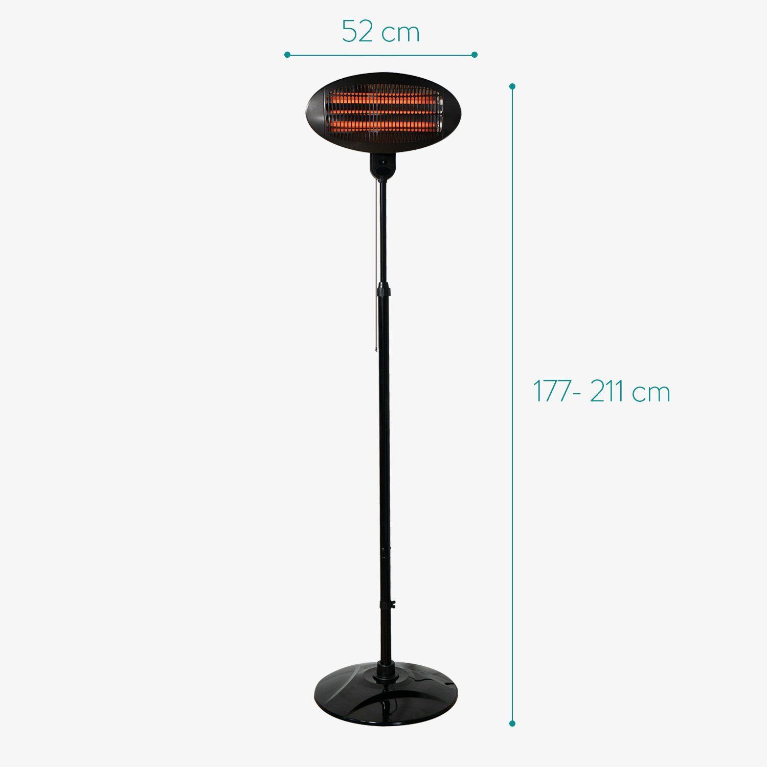 Navaris Heizstrahler Babylampe mit Standfuß - 3 Stufen - höhenverstellbar