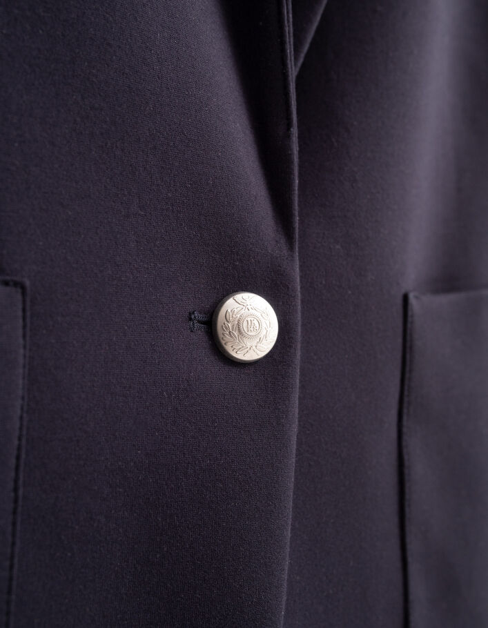 Veste tailleur marine rayures col et manches femme