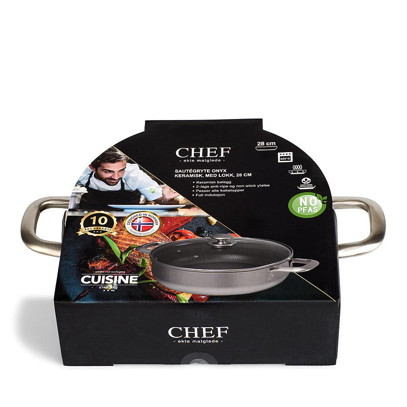 Cuisine Chef Sautegryte ø 28 cm m/lokk Onyx keramisk Cuisine