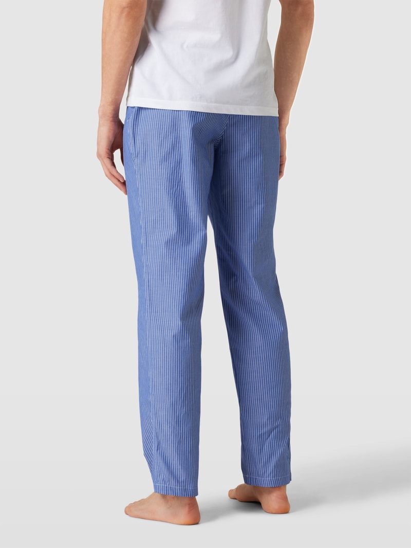 Pyjama-Hose mit Label-Details Modell 'YARN' in blau