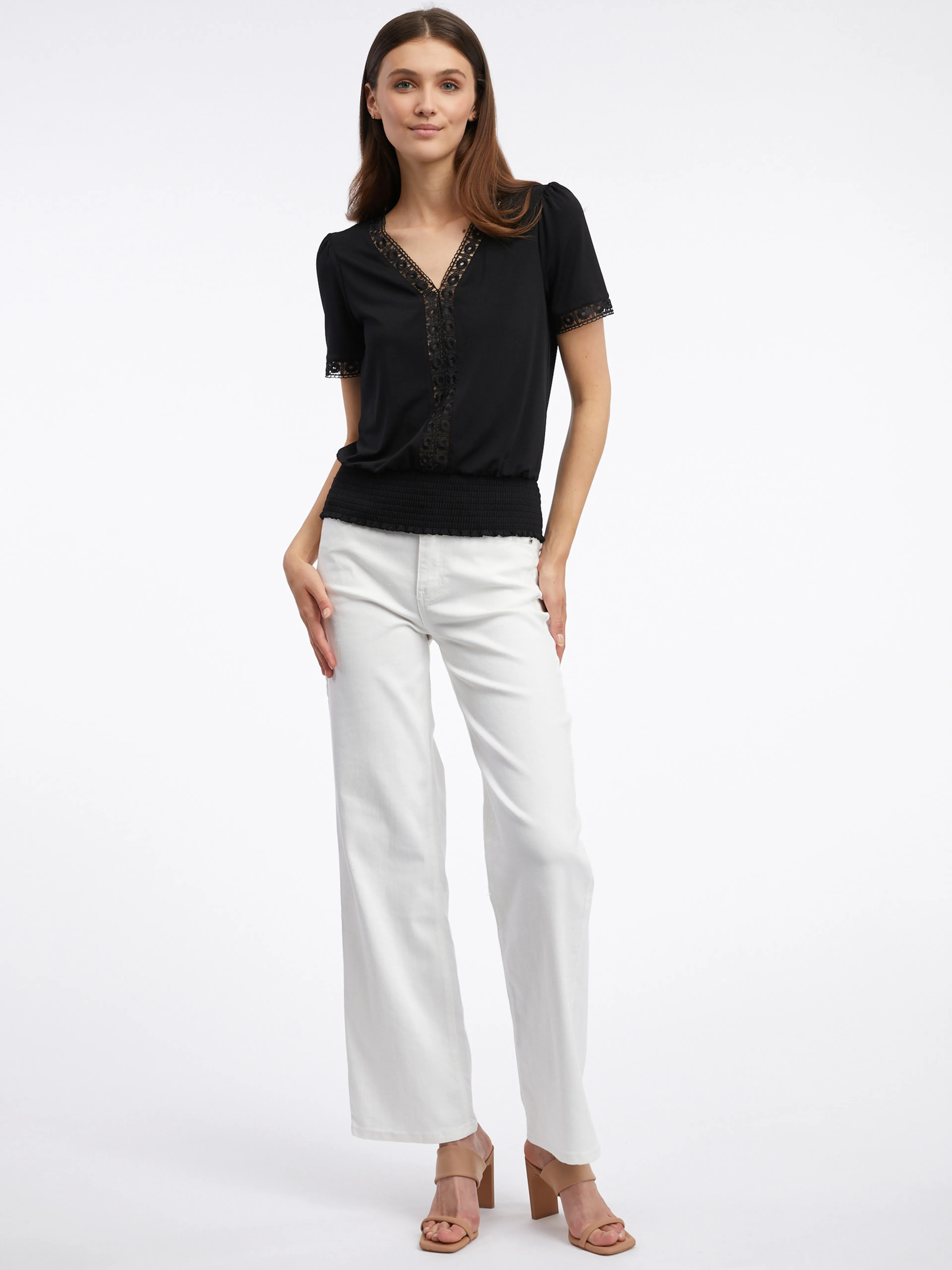 Dunkelrosa Damen-Shirt mit dekorativen Details ORSAY