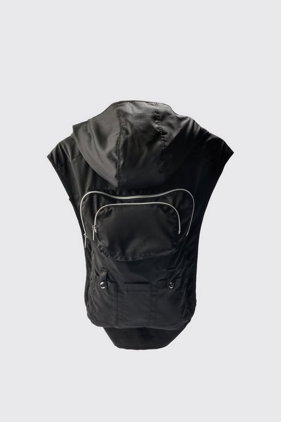 Nylon Utility-Tanktop mit Kapuze