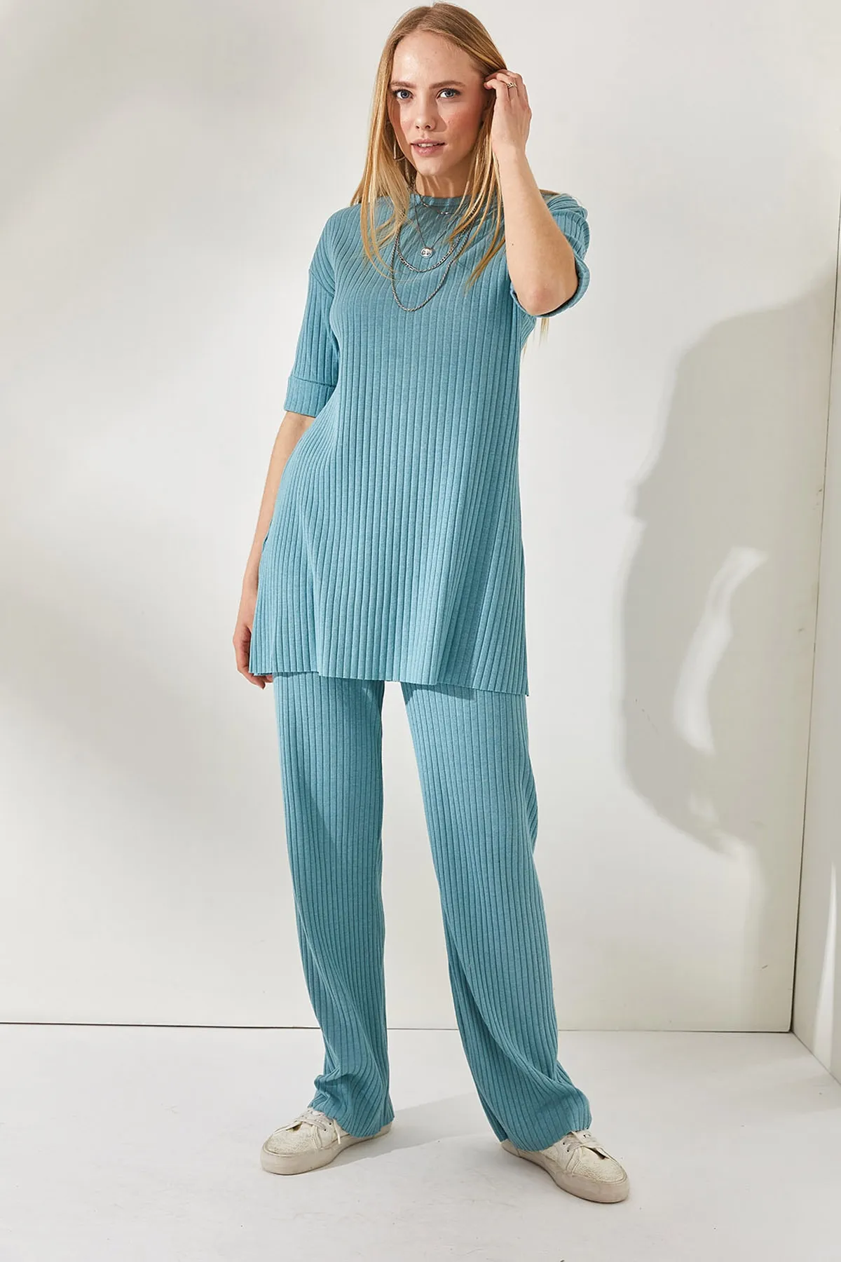 Olalook  Mintgrüner Lycra-Anzug mit kurzen Ärmeln für Damen, Unterteil, TKM-19000191