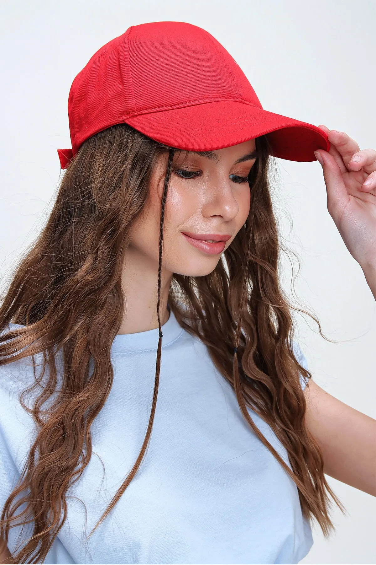 Trend Alaçatı Stili  Roter Unisex-Hut für Damen ALC-A2160