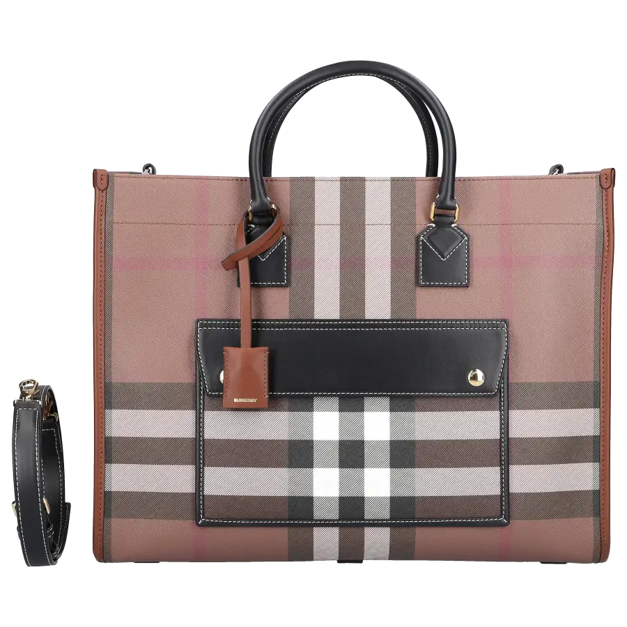 Burberry - Shopper FREYA TOTE Canvas - braun