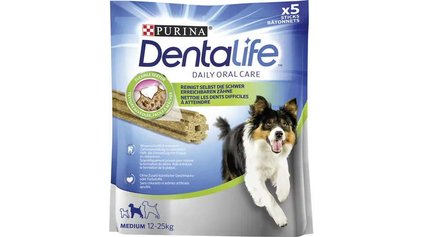 Purina DentaLife Medium Tägliche Zahnpflege-Snacks für mittelgroße Hunde 115 g