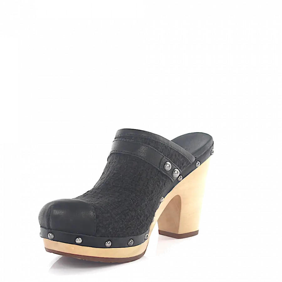 UGG - Pantoletten Lammleder - schwarz