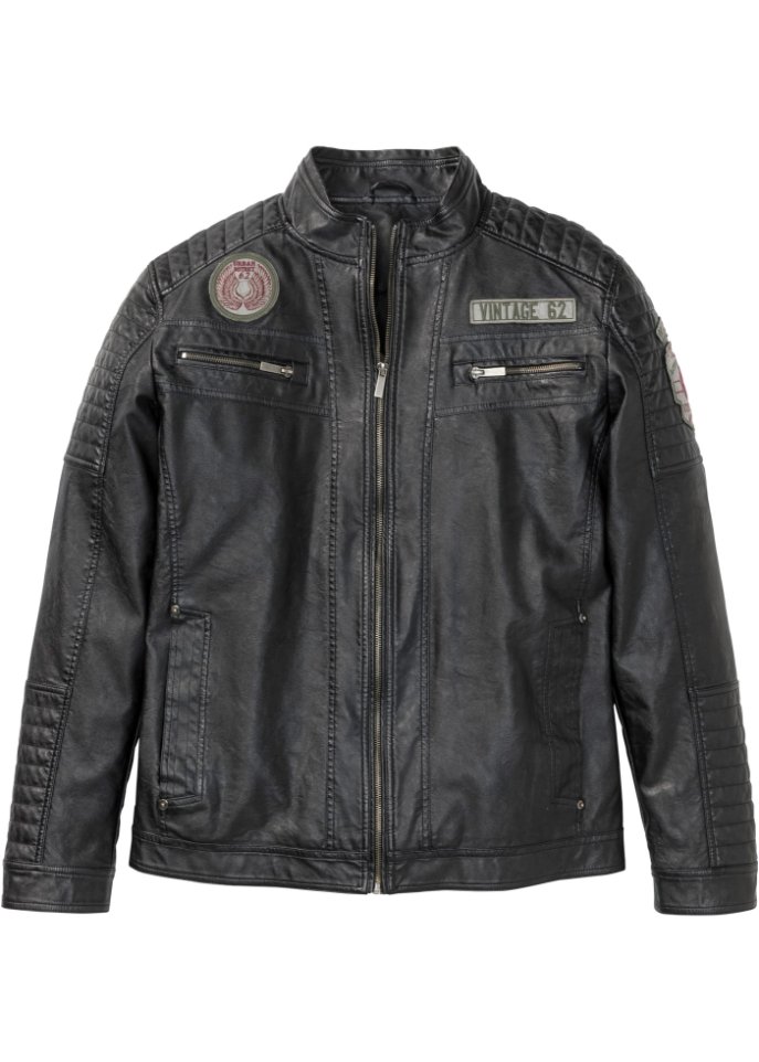 Lederimitat-Jacke