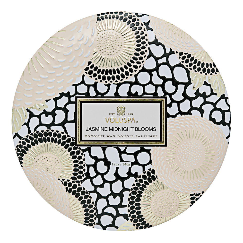 voluspa Jasmine Midnight Blooms 3 Wick Tin Bougie