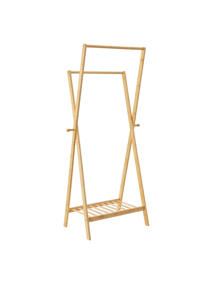 en.casa Garderobenständer Keitele in Braun (H)150cm (B)60cm (T)42cm (G)3.7kg günstig kaufen onesize