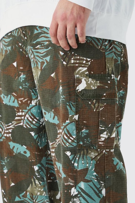 Plus lockere Twill Camouflage Cargo-Hose