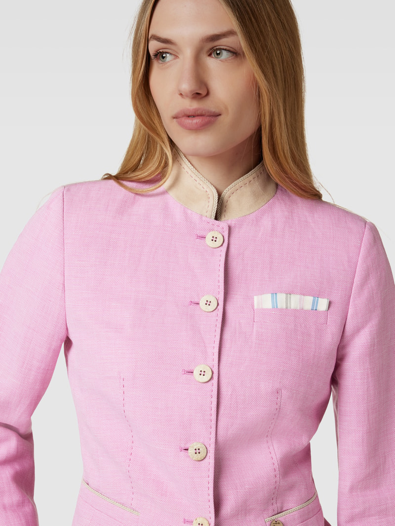 Blazer mit Stehkragen in rosé