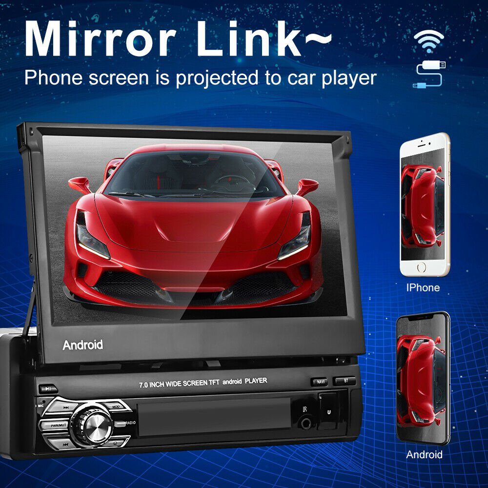 GABITECH 1 DIN 7 Zoll Android 12 Autoradio mit Bluetooth GPS Navigation USB Autoradio (FM-Bereich: FM 87,5 ~ 108 MH)