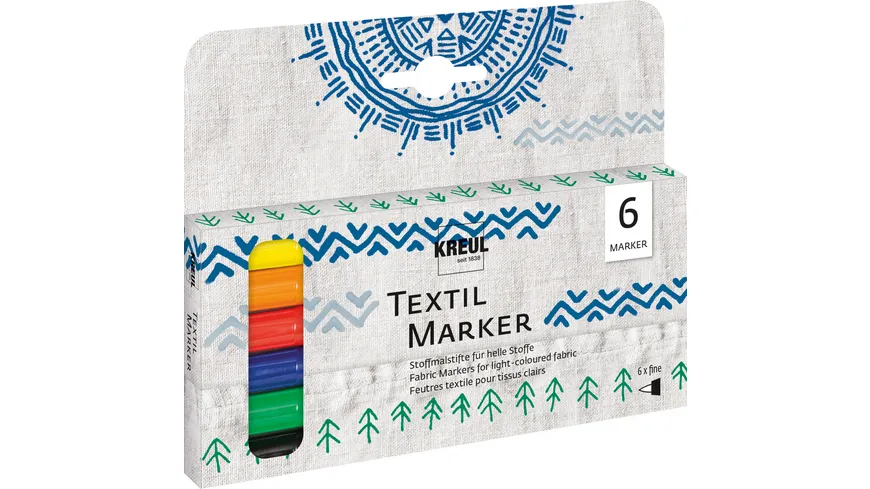 KREUL Textil Marker fine 6er Set