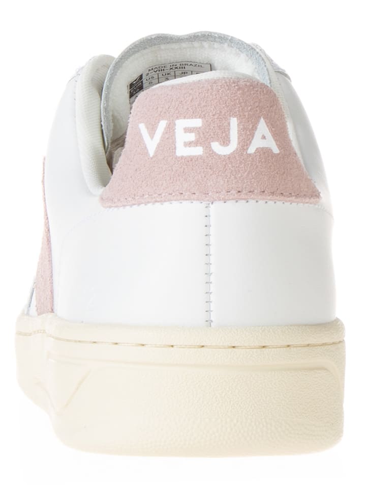 Veja Leder-Sneakers in Weiß/ Rosa günstig kaufen
