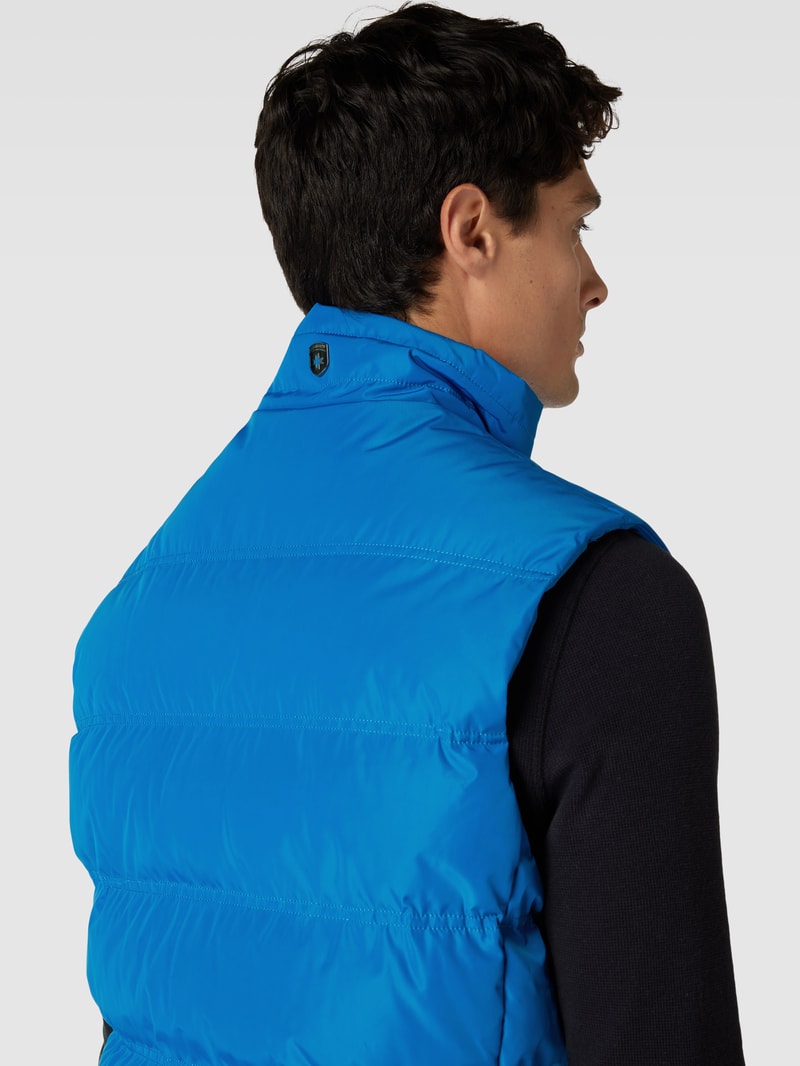 Steppweste mit Label-Applikation Modell 'SNOWDOME' in aqua blau