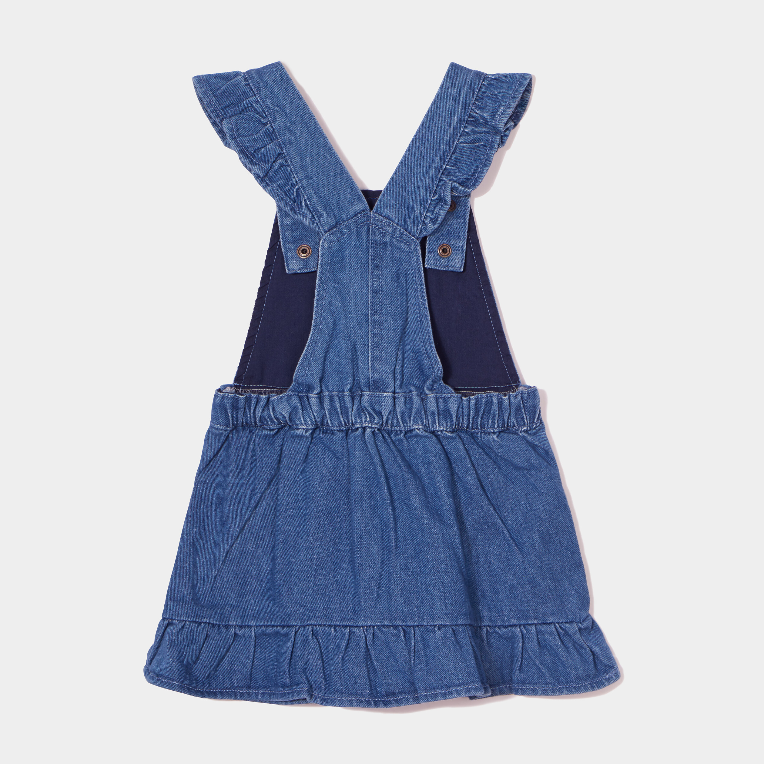 Robe en jean évasée à volants Creeks denim stone bébé fille | La Halle