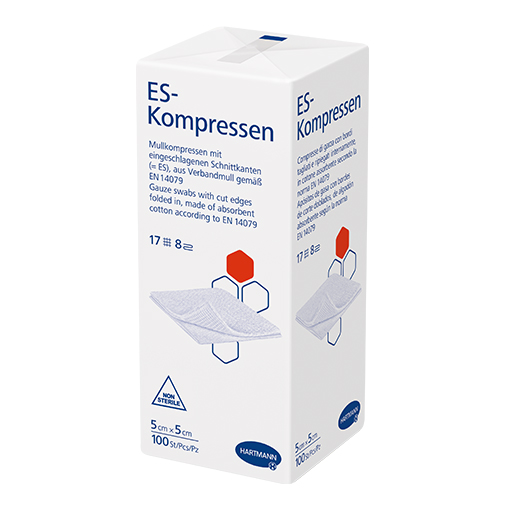 ES-KOMPRESSEN unsteril 5x5 cm 8fach  100 St  Kompressen
