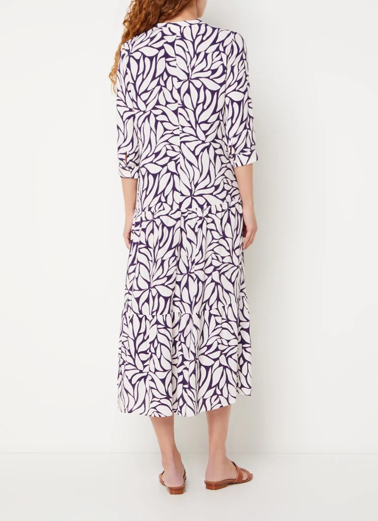 Vestido túnica midi con escote en V estampado Phase Eight Penele.