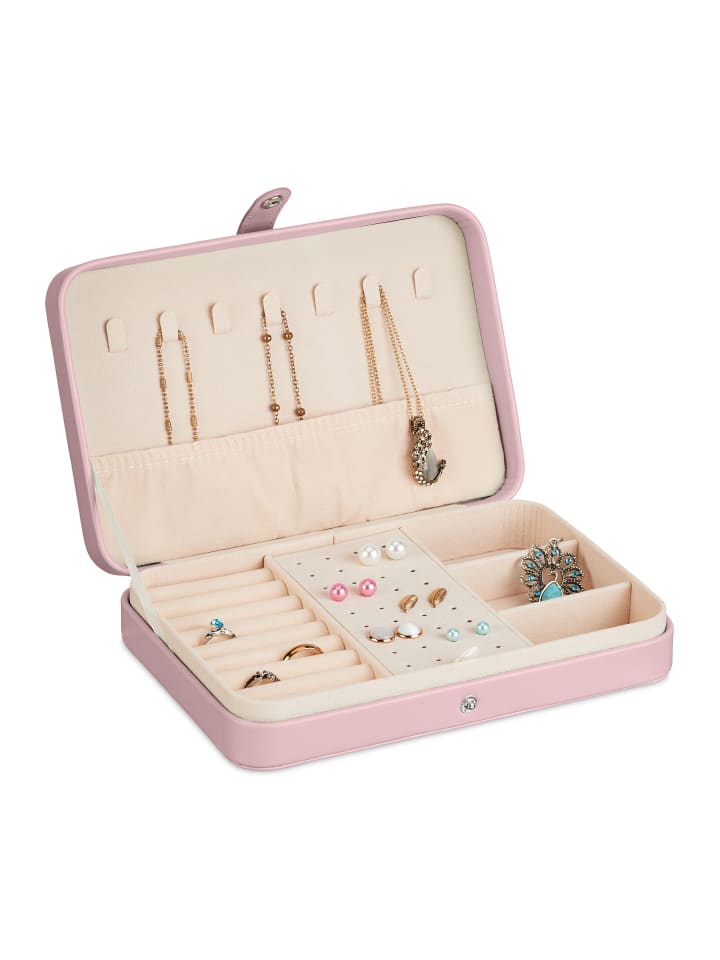 relaxdays Schmuckkästchen in Rosa - (B)21 x (H)4,5 x (T)14,5 cm günstig kaufen onesize