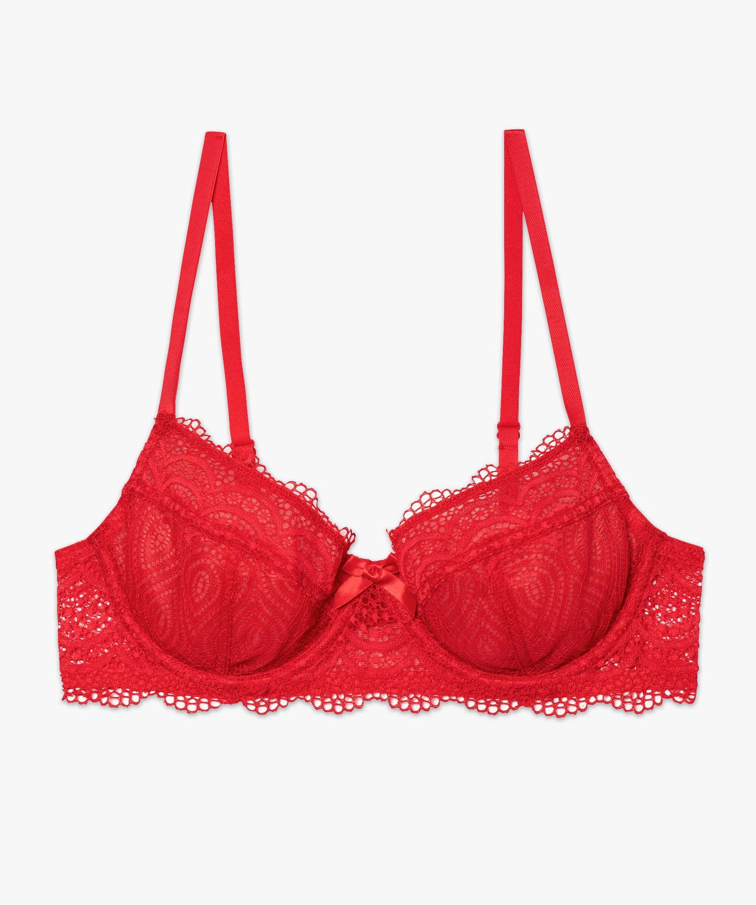 Soutien-gorge forme corbeille en dentelle femme rouge | GEMO