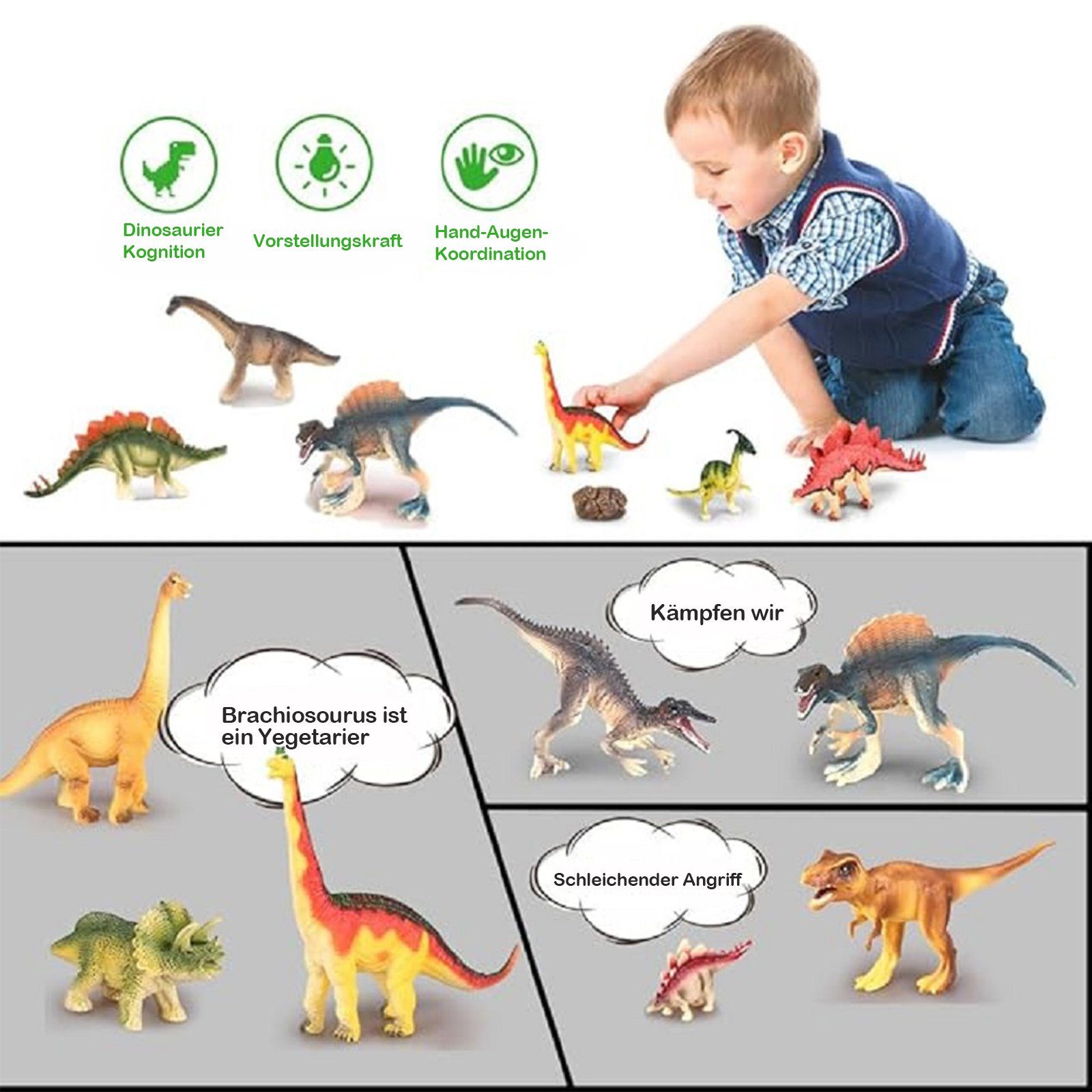 LBLA Spielfigur 30 Stück Dinosaurier Spielzeug Set mit Box, Pädagogisches Spielzeug, (22-tlg), Realistisches Dino Figuren Spielset, Weihnachtsgeschenk
