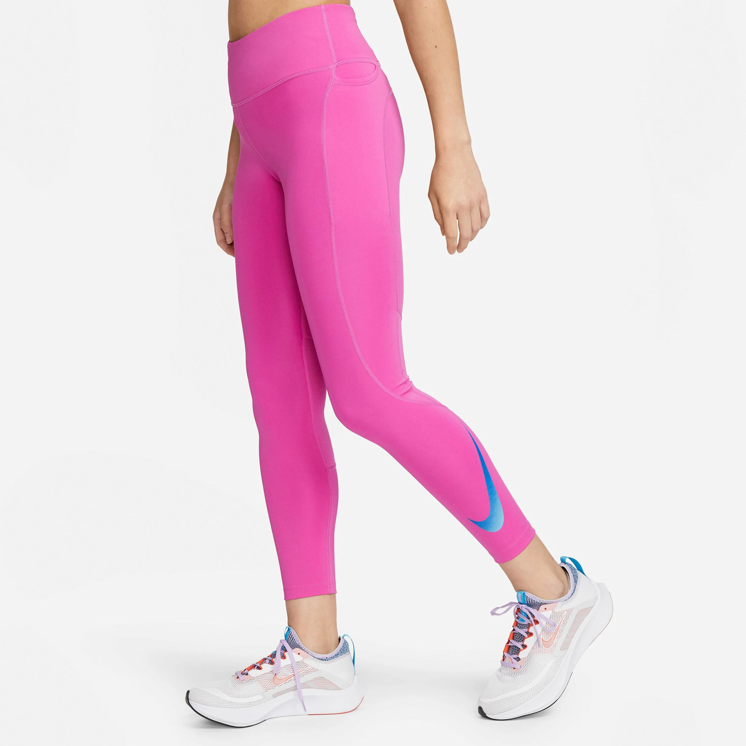 Dri-Fit Fast SW HBR Mid-Rise 7/8 Tight Damen - Pink, Grau